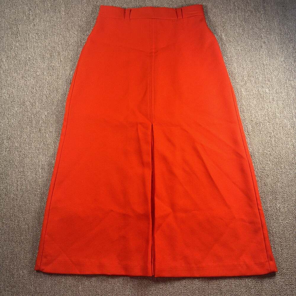 VTG 1970s Women’s Skirt A-line Polyester Officecore Red 25x30